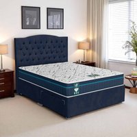 Venice Tufted Divan Bed-Dark - Venice Marine, Queen Size 120 x 190cm (Small Double)