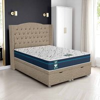 Ascot Wingback Ottoman-Light - Ascot Beige, Super King 180 x 200 cm