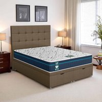 Ascot Cubic Ottoman-Dark - Wheat Linen, Single 90 x 190 cm