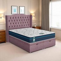 Wool Wingback Ottoman - Lilac Wool, Super King 180 x 200 cm