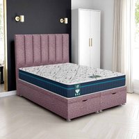 Wool Wing Back Ottoman - Lilac Wool, Super King 180 x 200 cm