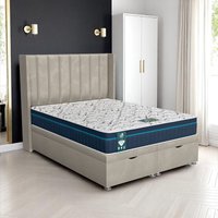 Milan Stripe Curved Ottoman-Light - Milan Cream, Super King 180 x 200 cm