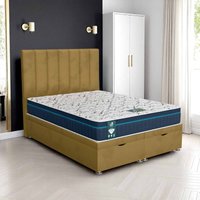 Milan Wing Back Ottoman - Milan Mustard, Super King 180 x 200 cm