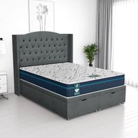 Wool Wingback Ottoman - Steel Wool, Super King 180 x 200 cm