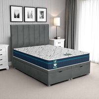 Wool Wing Back Ottoman - Steel Wool, Super King 180 x 200 cm