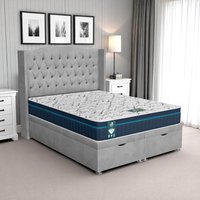 Venice Wingback Ottoman-Light - Venice Silver, Super King 180 x 200 cm