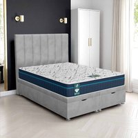 Venice Wing Back Ottoman - Venice Silver, Super King 180 x 200 cm