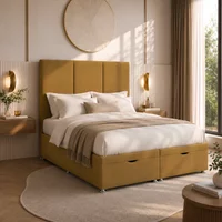 Milan Panel Ottoman-Dark - Milan Mustard, Single 90 x 190 cm