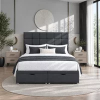 Venice Cubic Ottoman-Dark - Venice Black, King Size 150 x 200 cm