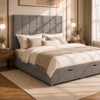 Venice Cubic Ottoman-Dark - Venice Grey, Single 90 x 190 cm
