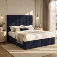 Venice Cubic Ottoman-Dark - Venice Marine, Double 135 x 190 cm