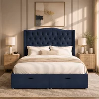 Venice Wingback Ottoman-Dark - Venice Marine, Super King 180 x 200 cm