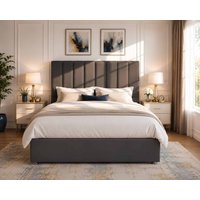 Vince Wing back Divan-Dark - Venice Black, Euro Queen 160 x 200 cm