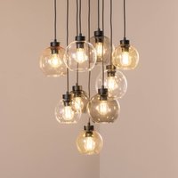 TK Lighting Hänglampa Cubus Mix, Ø 58 cm, 9 lampor, flerfärgad, glas, E27