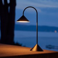 FRANDSEN LED rechargeable table lamp Grasp, black, 47 cm, metal