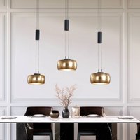 FISCHER & HONSEL LED-hänglampa Colette, 3 lampor guld/svart
