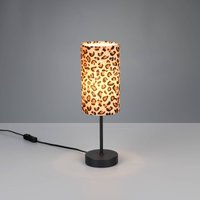 Reality Leuchten Bordslampa Pardina brunfläckig/svart Höjd 37 cm Metall