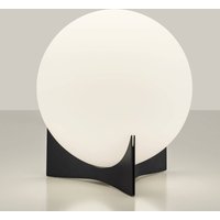Terzani bordslampa Oscar, svart, Ø 20 cm, opalglas