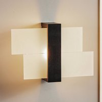 SOLLUX LIGHTING Vägglampa Shifted 1, glas och wenge-trä
