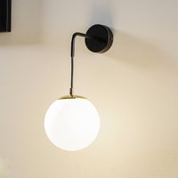 EMIBIG LIGHTING Ognis K1 wall light with spherical shade, black/gold