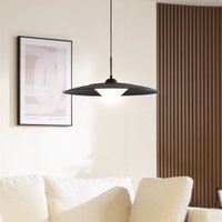 Lucande Foco LED pendant light, black, metal, Ø 50 cm