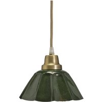 PR Home Hängeleuchte Ester, grün, Ø 17 cm, Eisen, Stecker