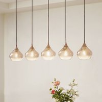 Lucande Jarven 5-bulb pendant light, black, glass