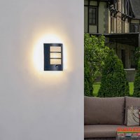 Lindby utomhusvägglampa Vimal, sensor, E27, 26 cm, aluminium