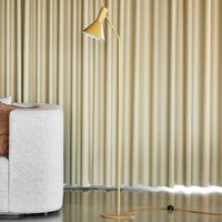 FRANDSEN Lyss floor lamp, light brown, metal, 150 cm, E27