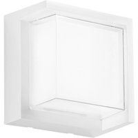 INTEC LED-utomhusvägglampa BLOCK, vit, bredd 16 cm Plast, CCT