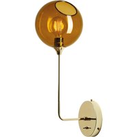 DESIGN BY US Ballroom Long wall light, amber, glass, hand-blown