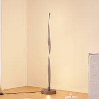 Lindby LED-golvlampa Jaren, svart/brun, 114 cm, CCT