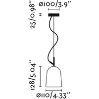 FARO BARCELONA Studio hänglampa, Ø 11 cm, rosa/svart, stål