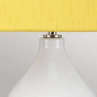 Elstead Isla fabric table lamp polished nickel/yellow