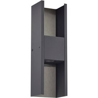 Lucande LED-Außenwandleuchte Lavrin, schwarz/grau, Alu