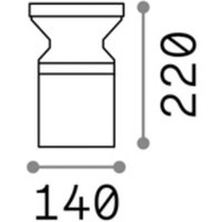 Ideallux Ideal Lux luminaire pour socle Torre anthracite aluminium hauteur 22 cm