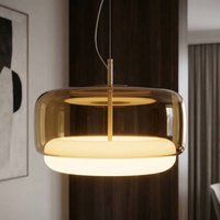 Vistosi LED-hänglampa Jube SP G av glas, brun/vit