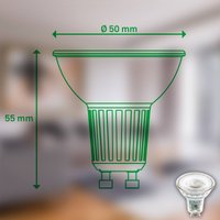 Briloner LED bulb reflector GU10 4,7W clear 3000K EEC A 2er