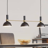 Markslöjd Suspension à trois lampes Larry en noir-laiton