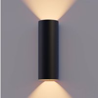 Calex LED utomhusvägglampa Rund, upp/ner, höjd 23 cm, svart