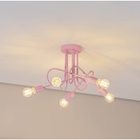 HELAM Oxford ceiling light, light pink, Ø 47 cm, metal, 5-bulb