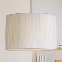 Searchlight Morianna pendant light, white, raffia fabric, Ø 30 cm, E27