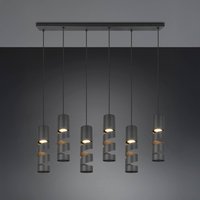 Trio Lighting Suspension Stream, noir Longueur 100 cm 6 lampes. métal GU10