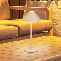 FH Lighting Prato LED rechargeable table lamp, sand-coloured Height 25 cm Metal IP54