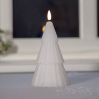 STAR TRADING Bougie LED Flamme Grany, blanc, 18 cm, cire véritable, fonctionne sur piles