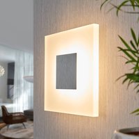 Lucande LED-vägglampa Berlind, 26 cm, vit, glas, metall
