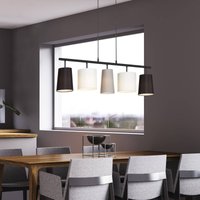 Briloner Shades pendant light with 5 fabric lampshades