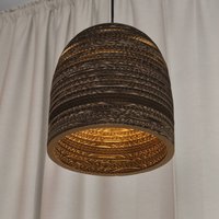 OSRAM BALL BELL pendant light, brown, Ø 26 cm, corrugated cardboard, E27