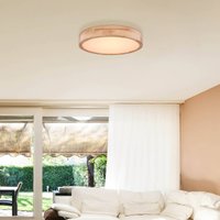 Globo Rainer LED-taklampa, Ø 40 cm, träeffekt, metall, CCT