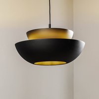 Lucande Hängeleuchte Kellina, Ø 48 cm, schwarz, Metall